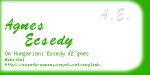 agnes ecsedy business card